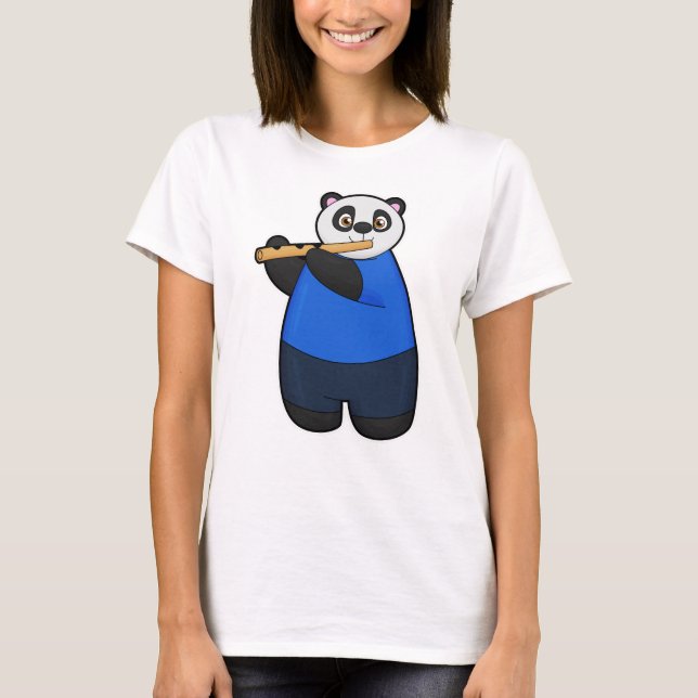 Camiseta Panda como músico con flauta (Anverso)