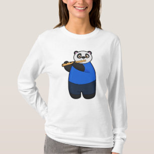 Camiseta Panda como músico con flauta