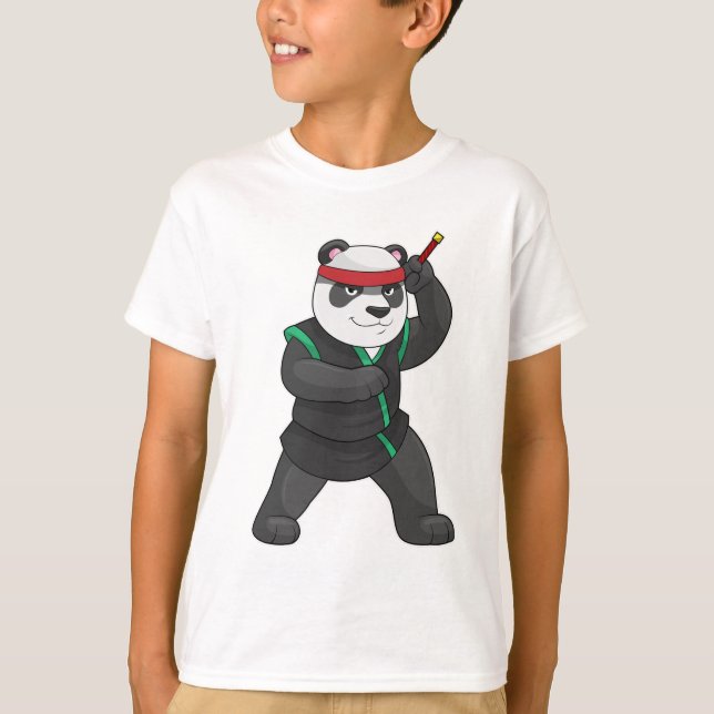 Camiseta Panda como Ninja en disfraz (Anverso)
