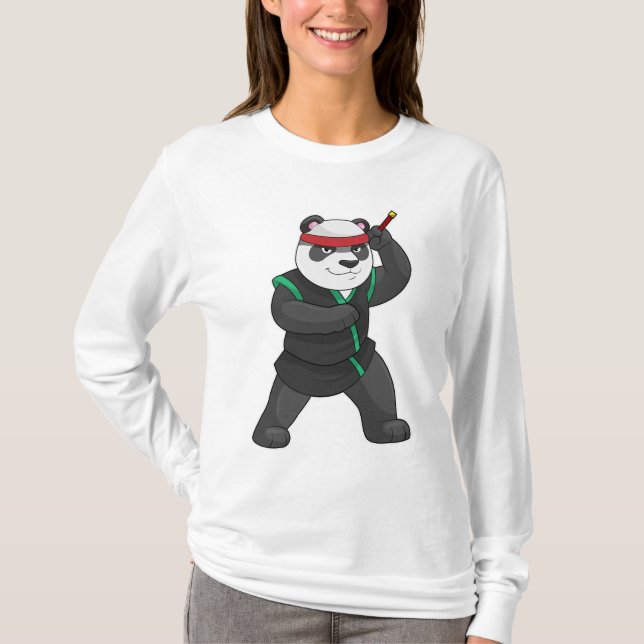 Camiseta Panda como Ninja en disfraz (Anverso)