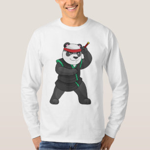 Camiseta Panda como Ninja en disfraz