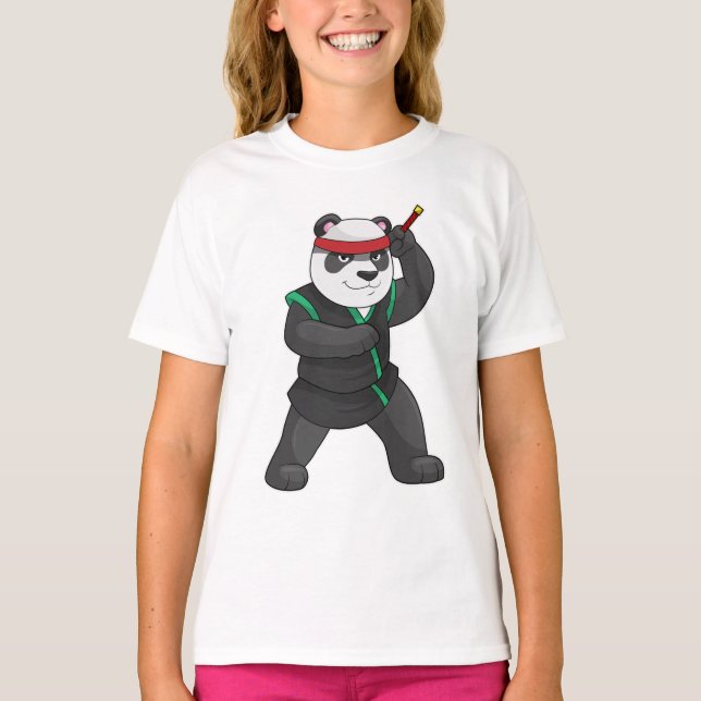Camiseta Panda como Ninja en disfraz (Anverso)