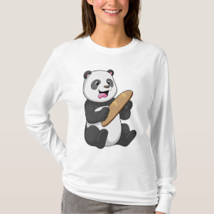 Camiseta Panda como panadero con pan