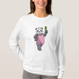 Camiseta Panda como peluquero con comb