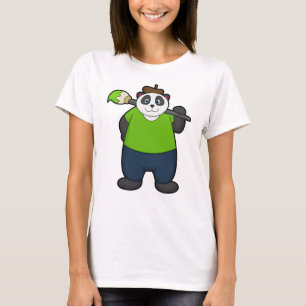 Camiseta Panda como pintador con pincel