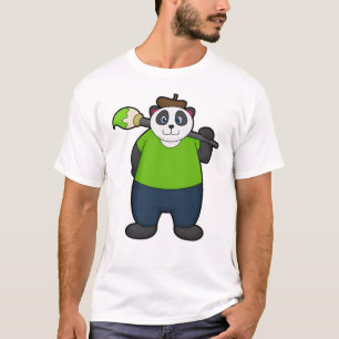 Camiseta Panda como pintador con pincel