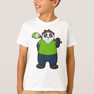 Camiseta Panda como pintador con pincel