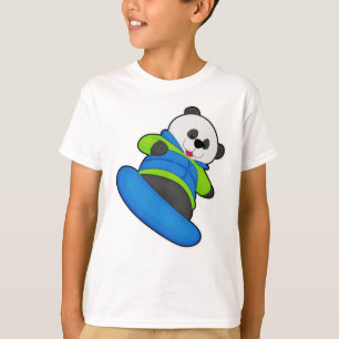 Camiseta Panda como snowboard con snowboard