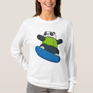 Camiseta Panda como snowboard con snowboard