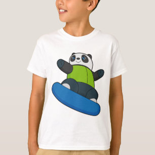 Camiseta Panda como snowboard con snowboard