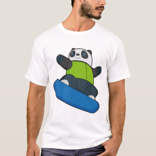 Camiseta Panda como snowboard con snowboard