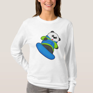 Camiseta Panda como snowboard con snowboard