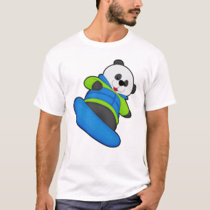 Camiseta Panda como snowboard con snowboard