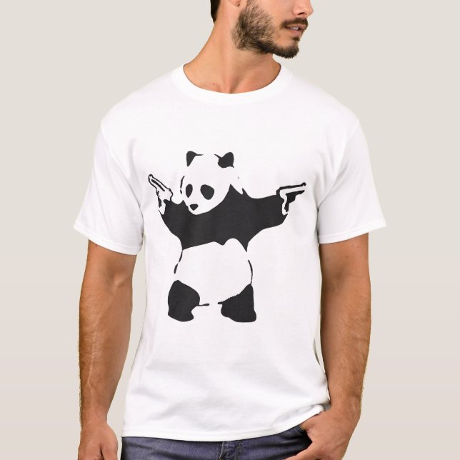 Camiseta Panda con armas 2014 - Banksy Graffiti (Anverso)