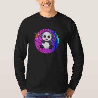 Camiseta Panda con auriculares de música DJ