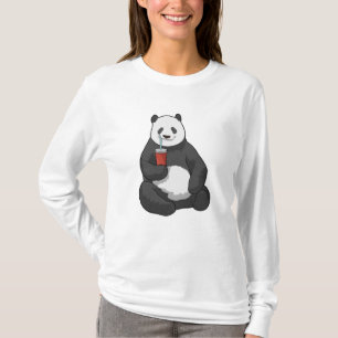 Camiseta Panda con bebida
