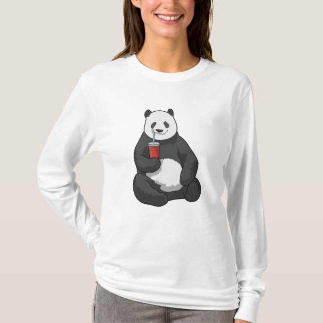 Camiseta Panda con bebida (Anverso)