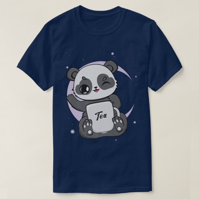 Camiseta Panda con Boba Bubble Tea Leche Anime Kawaii Bear (Diseño del anverso)