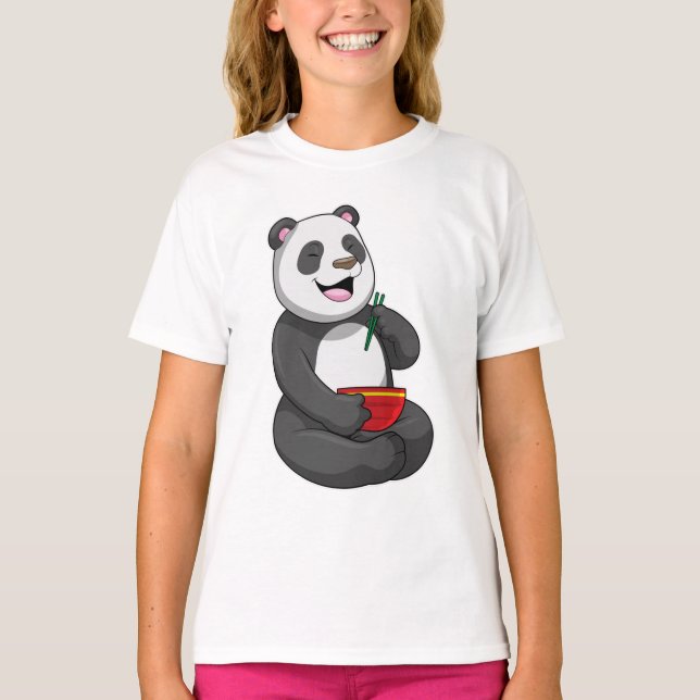 Camiseta Panda con Bowl Ramen (Anverso)