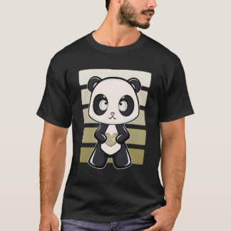 Camiseta Panda con Cinta de Cáncer Infantil Concienciación