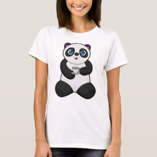 Camiseta Panda con Copa de Café