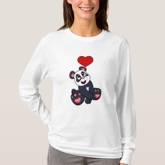 Camiseta Panda con corazón (Anverso)