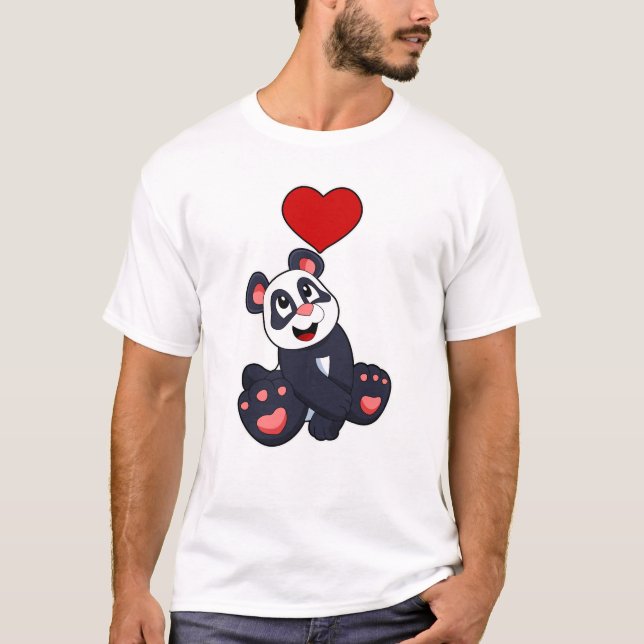 Camiseta Panda con corazón (Anverso)