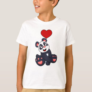 Camiseta Panda con corazón