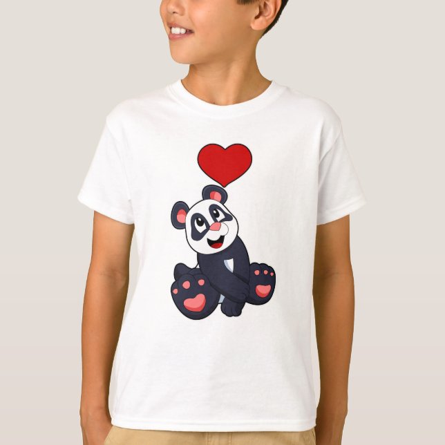 Camiseta Panda con corazón (Anverso)