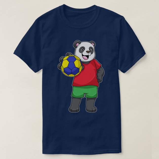 Camiseta Panda con deportes de balonmano (Diseño del anverso)