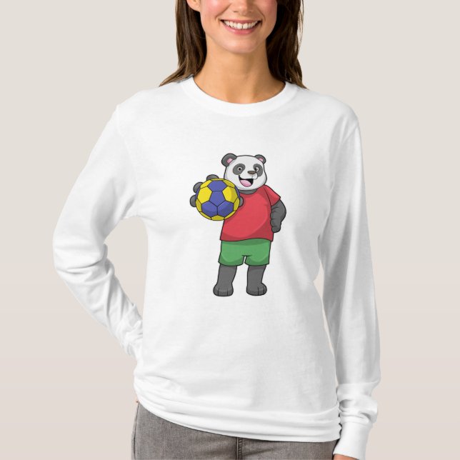 Camiseta Panda con deportes de balonmano (Anverso)