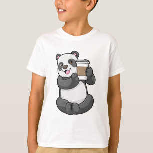 Camiseta Panda con el café a ir