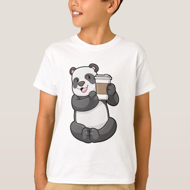 Camiseta Panda con el café a ir (Anverso)