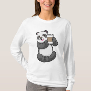 Camiseta Panda con el café a ir