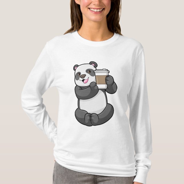 Camiseta Panda con el café a ir (Anverso)