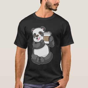 Camiseta Panda con el café a ir