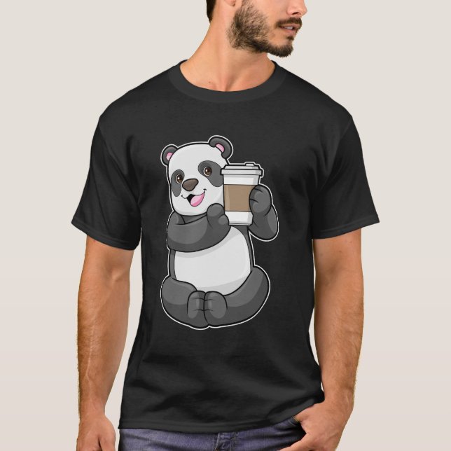 Camiseta Panda con el café a ir (Anverso)