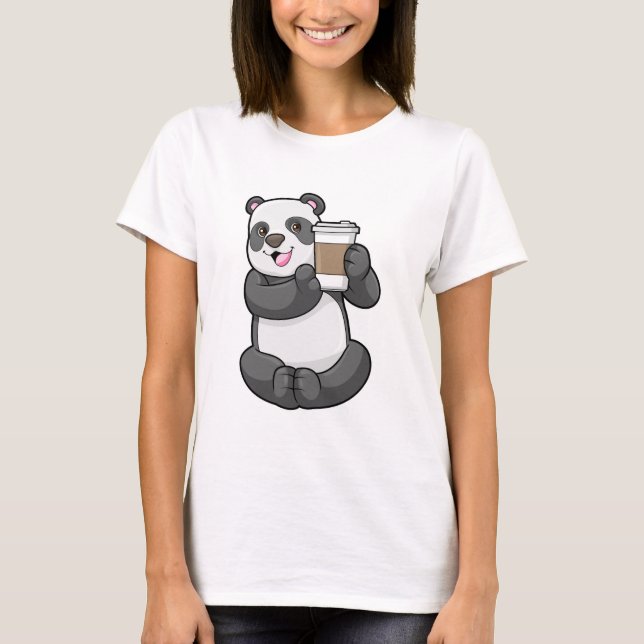 Camiseta Panda con el café a ir (Anverso)