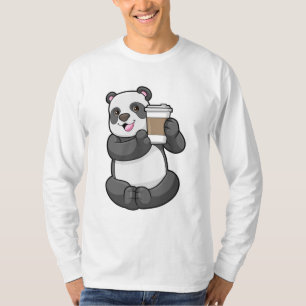 Camiseta Panda con el café a ir