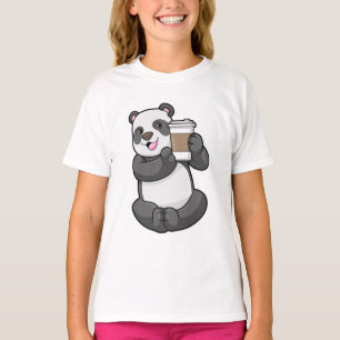 Camiseta Panda con el café a ir