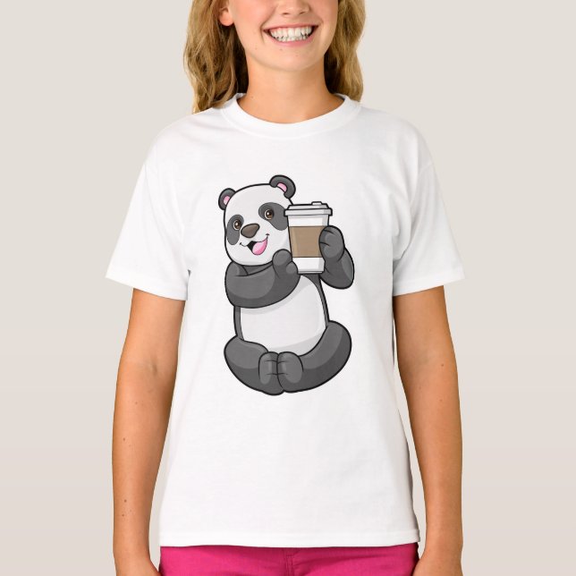 Camiseta Panda con el café a ir (Anverso)