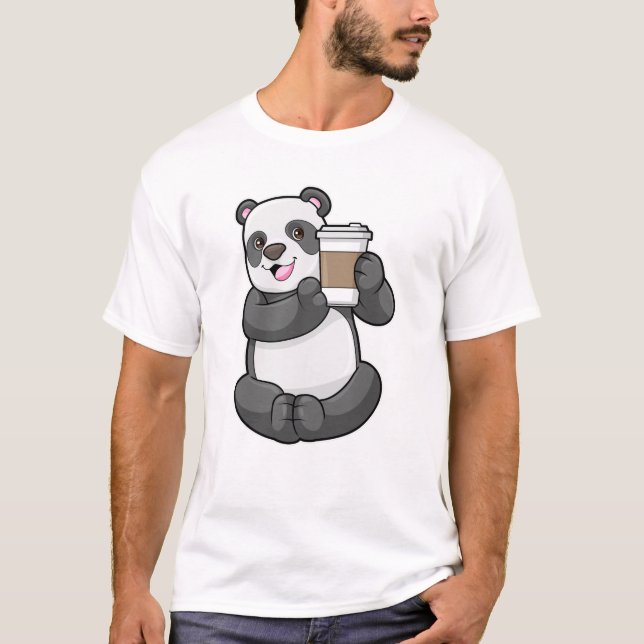 Camiseta Panda con el café a ir (Anverso)