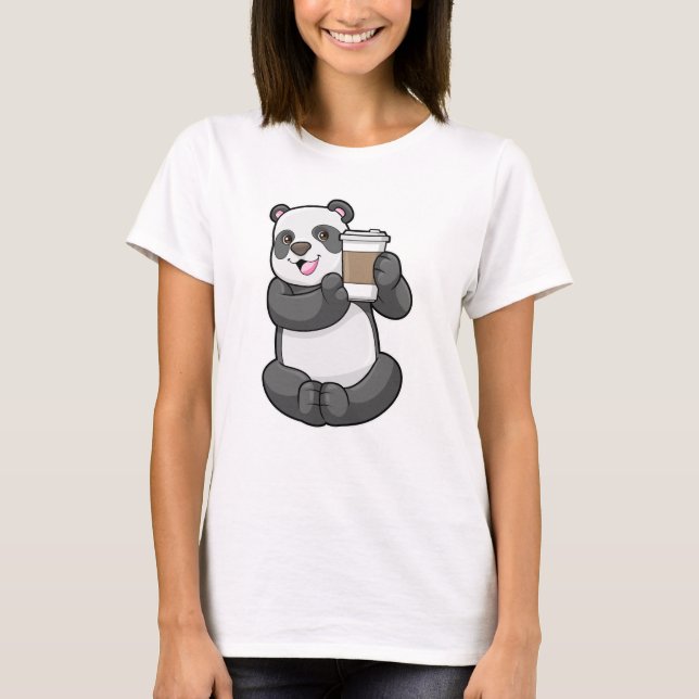 Camiseta Panda con el café a ir (Anverso)