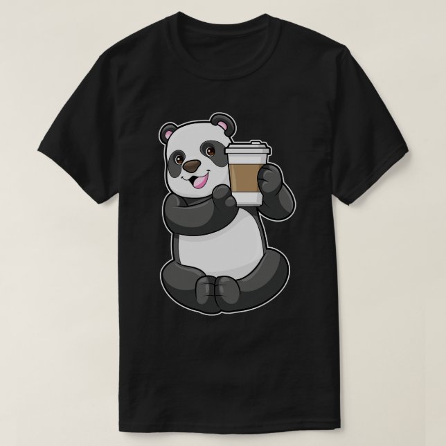 Camiseta Panda con el café a ir (Diseño del anverso)
