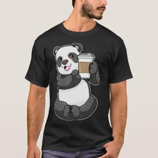 Camiseta Panda con el café a ir