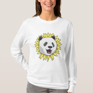 Camiseta Panda con girasol