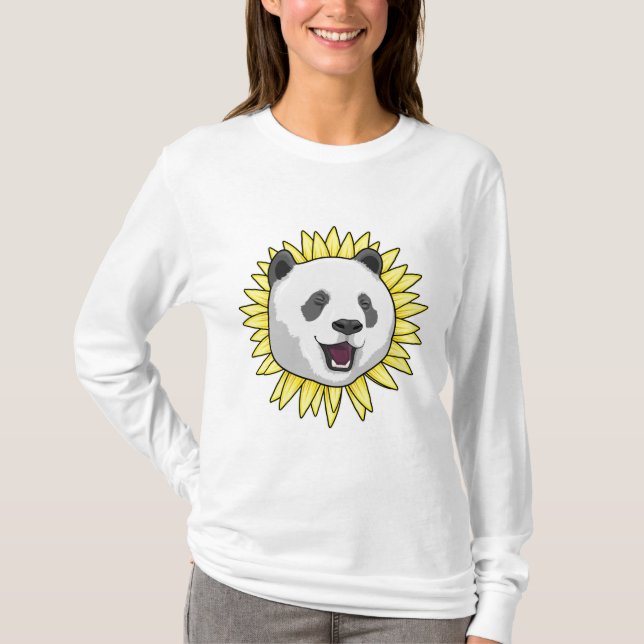 Camiseta Panda con girasol (Anverso)