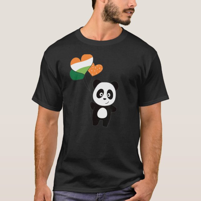 Camiseta Panda con globos irlandeses adorables animales par (Anverso)