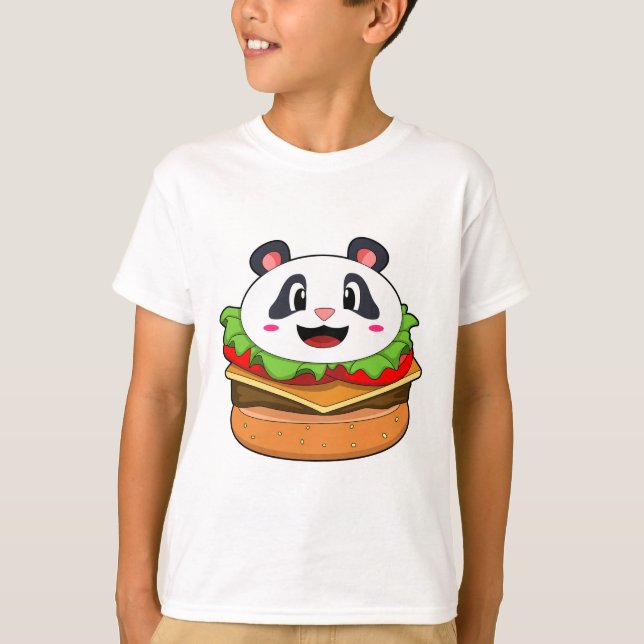 Camiseta Panda con hamburguesa (Anverso)