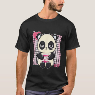 Camiseta Panda Con Leche De Fresa